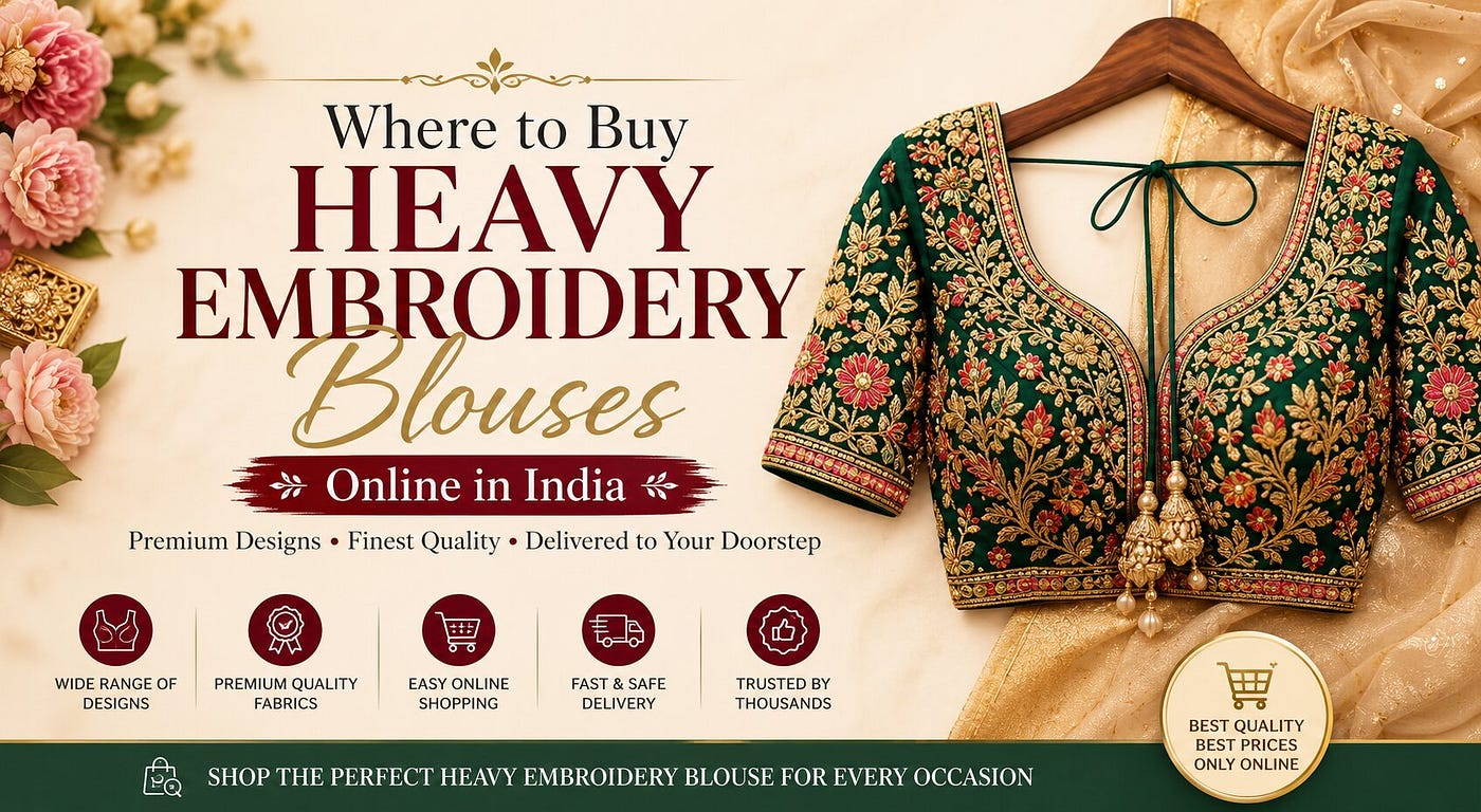 Where to Buy Heavy Embroidery Blouses Online in India