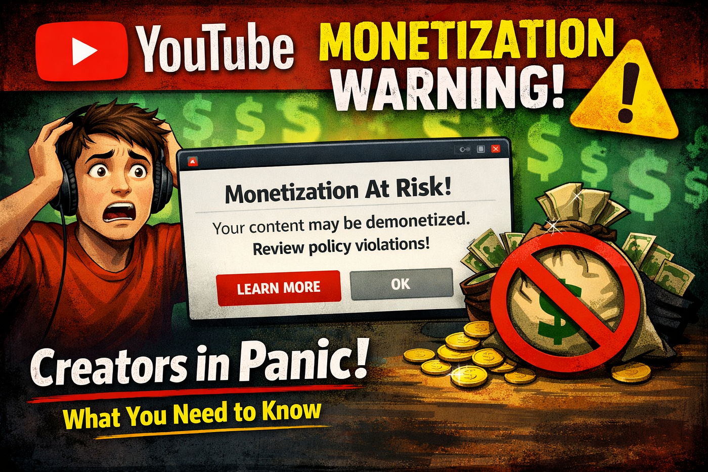 YouTube’s New Monetization Warning Has Creators Panicking — But Here’s What the Update Actually Means cover image by author