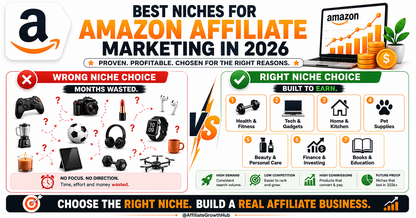 Best Niches for Amazon Affiliate Marketing in 2026 (Proven & Profitable)