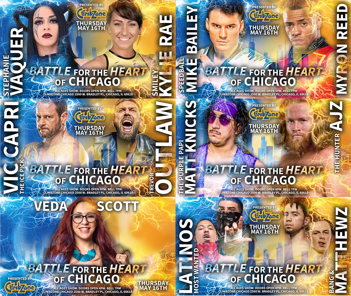 ClimbZone Chicago Hosts “The Battle for the Heart of Chicago” | by 2 Heels  And A Face | 2 Heels And A Face Wrestling Podcast