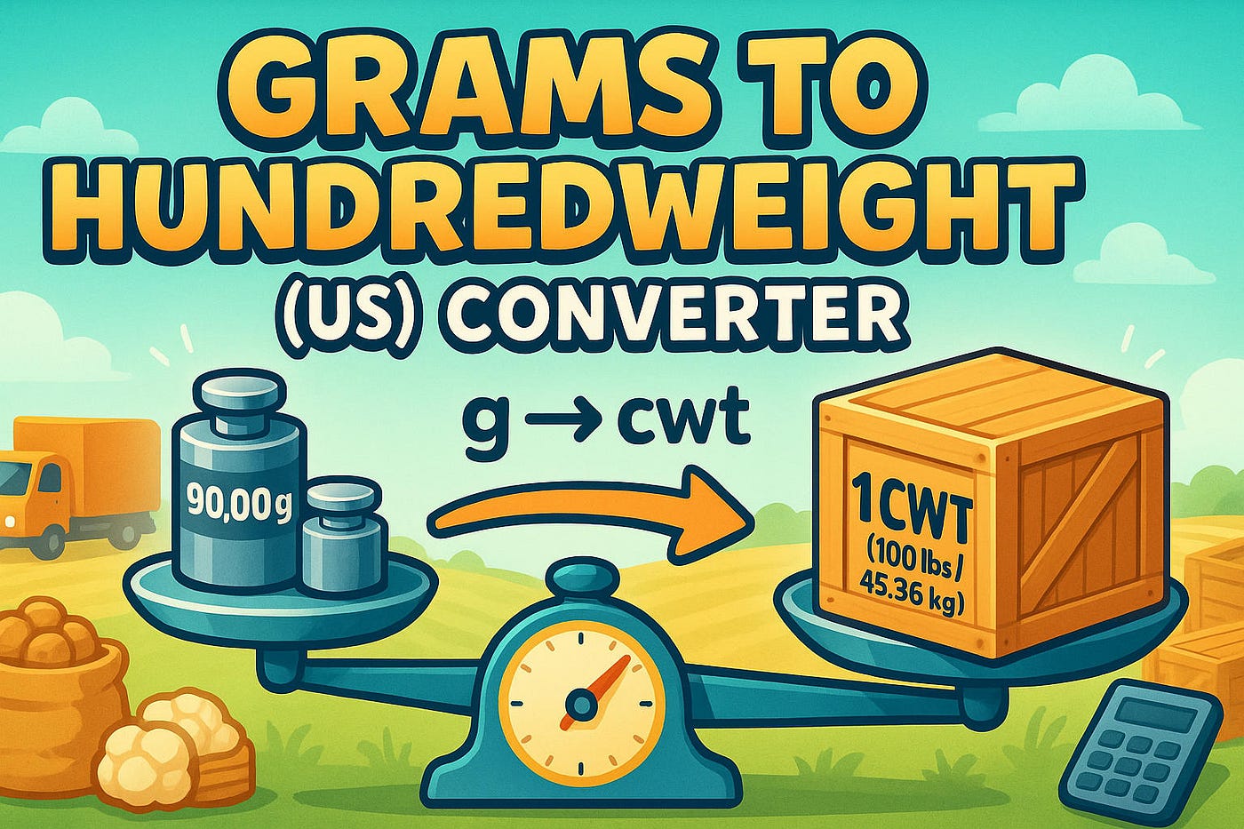 Grams to Hundredweights (US) Converter⚖️ From Grams to Heavy Loads in a Click!