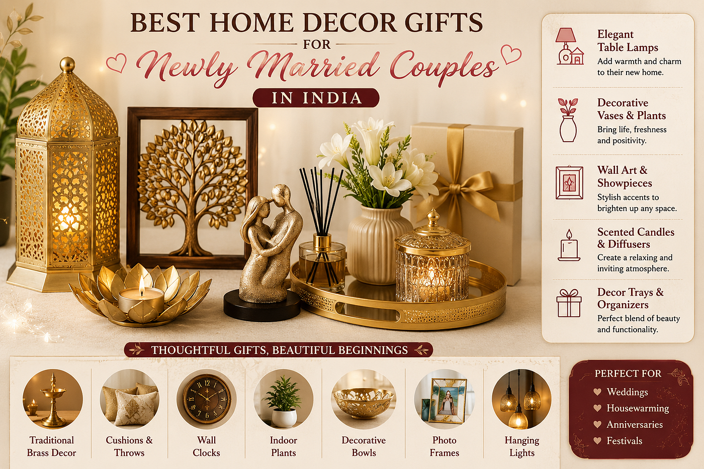 Best Home Decor Gifts for Newly Married Couples in India