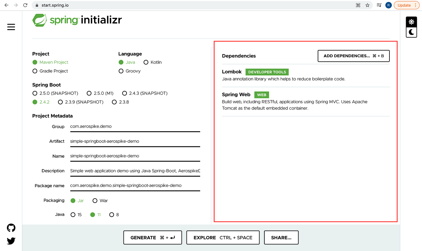 Java spring simple web application sale