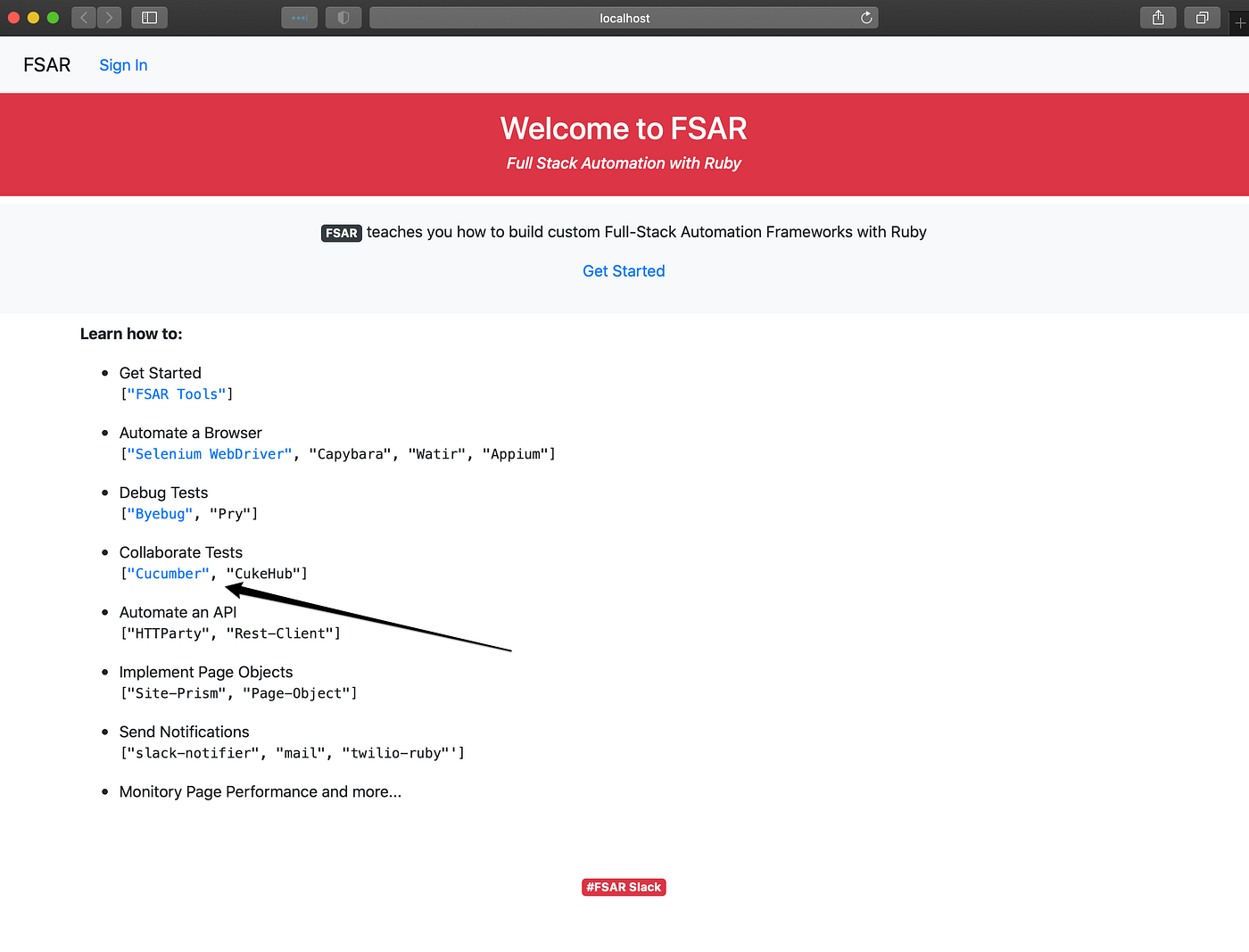 FSAR (docker) — Cucumber Collaboration