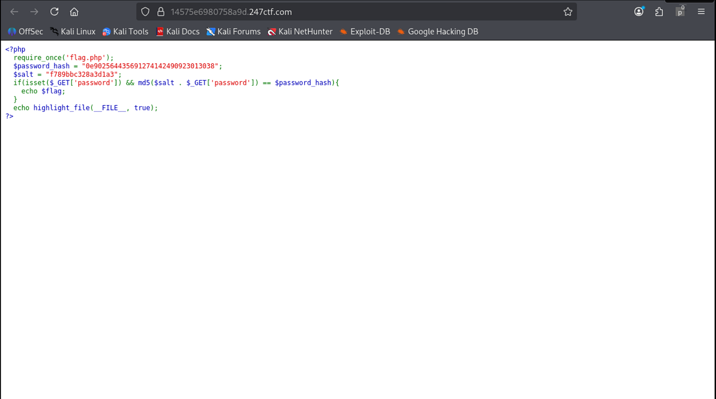 247ctf COMPARE THE PAIR