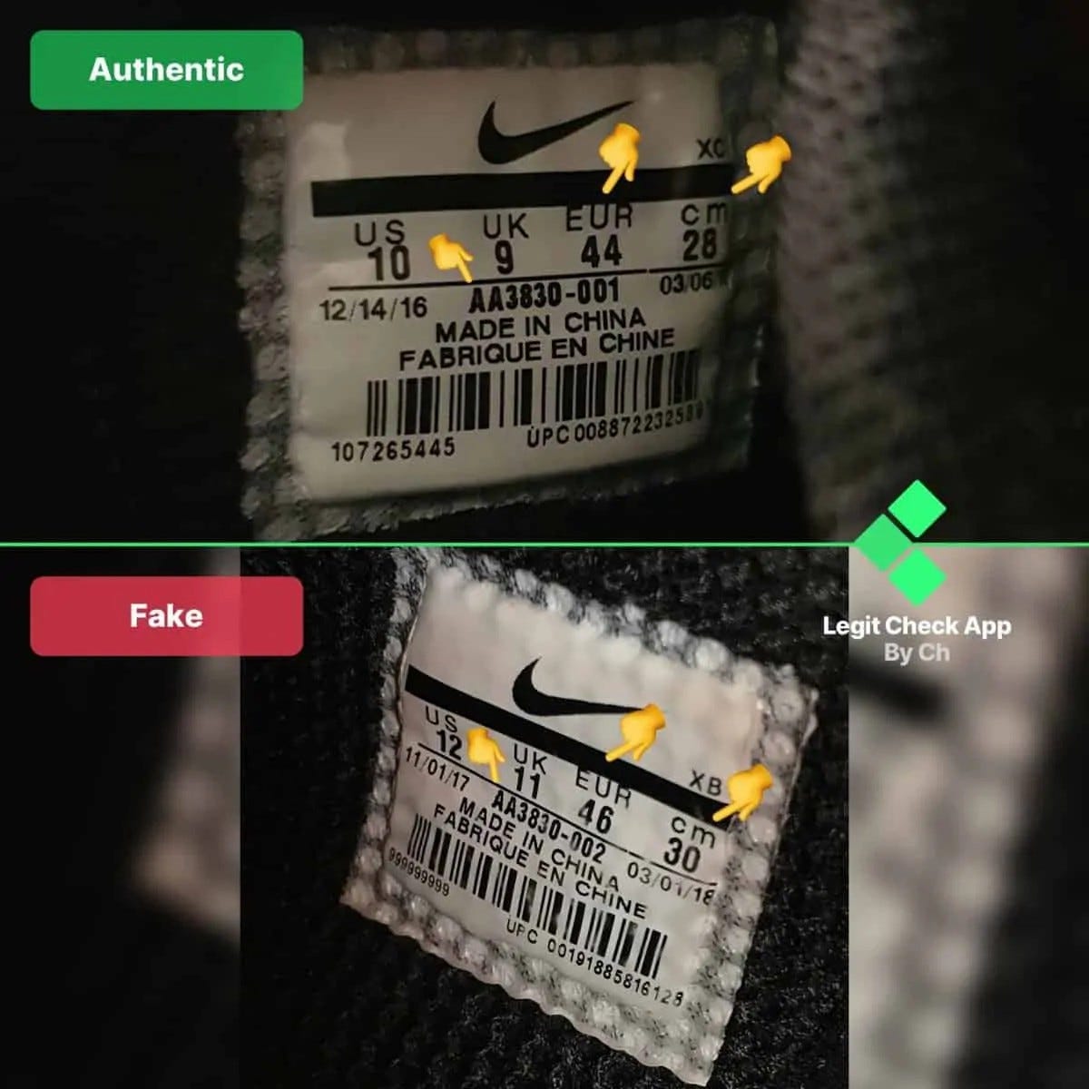 off white presto size tag