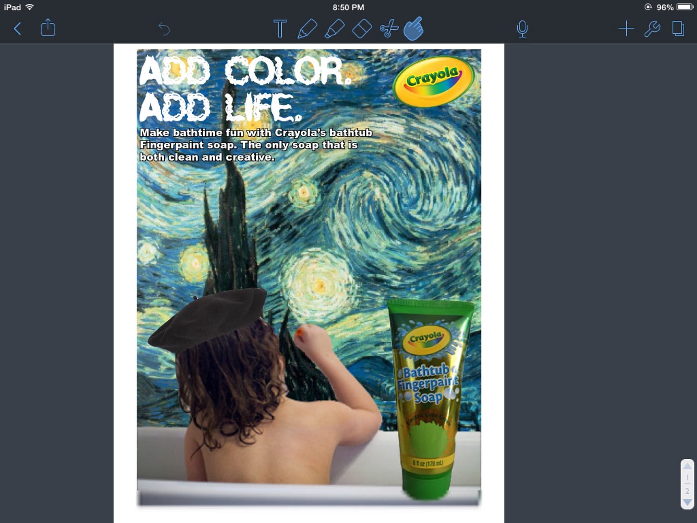3 Oz Crayola Bathtub Finger Paint Kids Soap Assorted Colors New Bath Fun