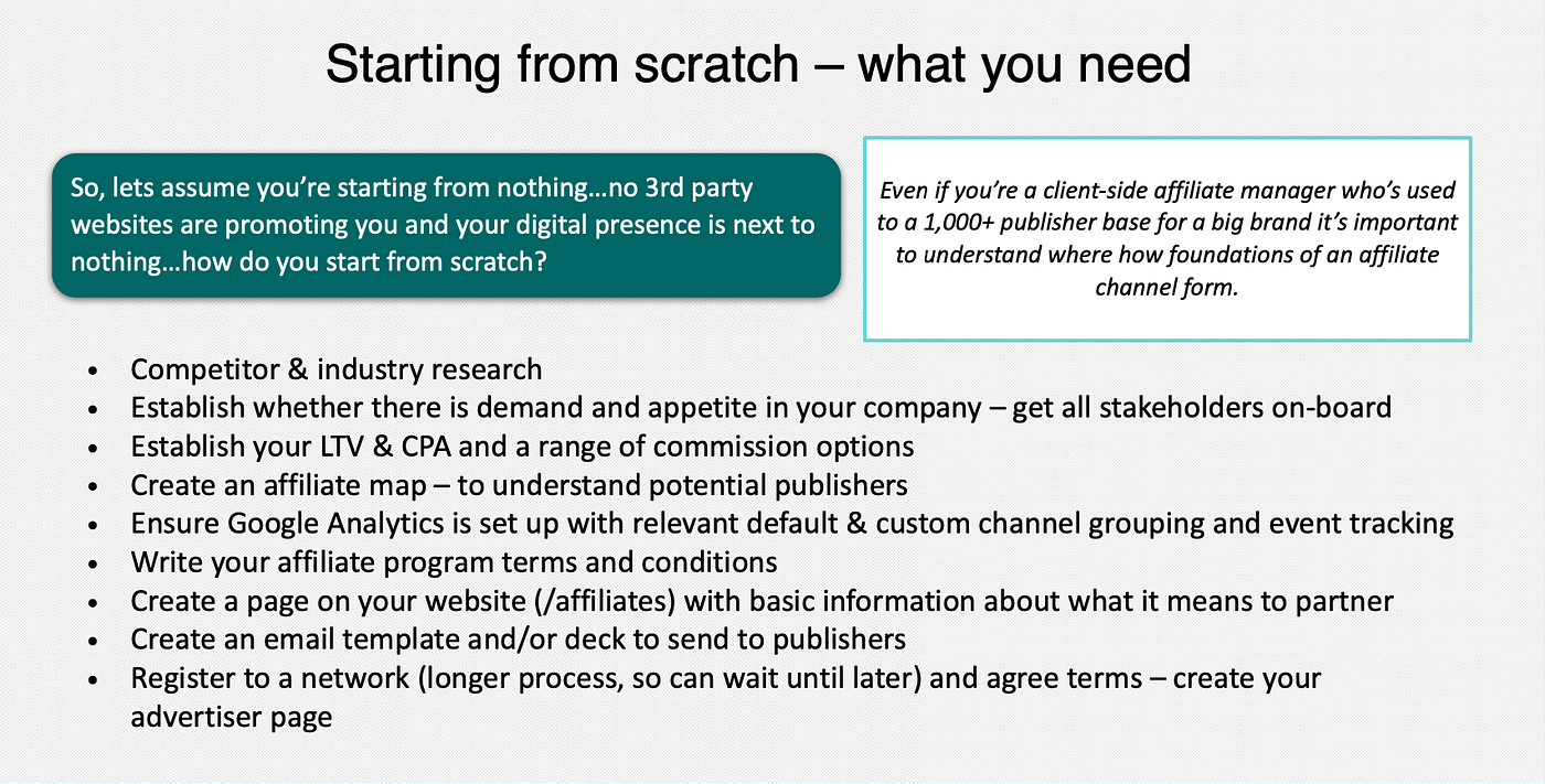 How to create an Affiliate & Partnerships channel from scratch and