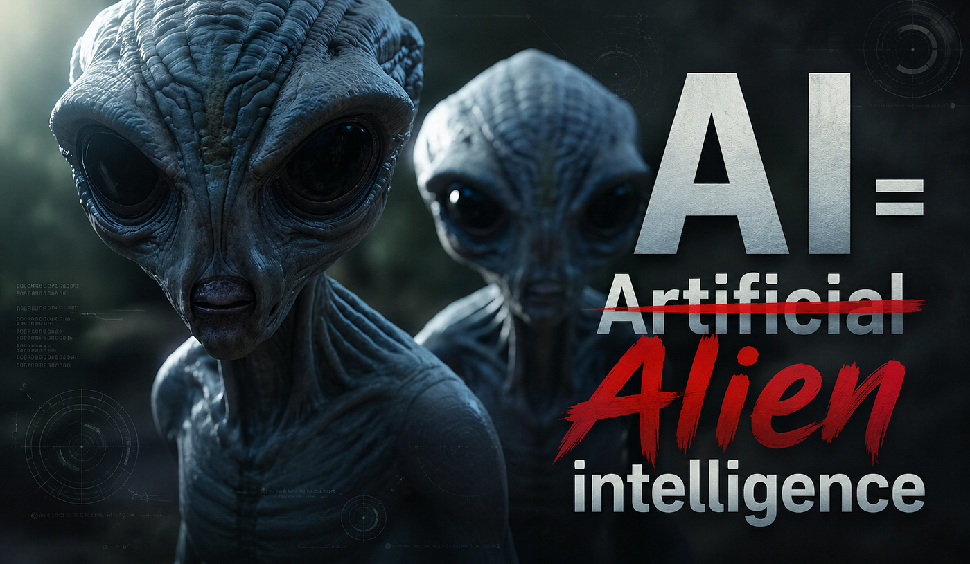 “AI = Alien Intelligence?” What if artificial intelligence isn’t as artificial as we think?, Image Source: https://pixabay.com/illustrations/ai-generated-alien-intelligence-8162333/