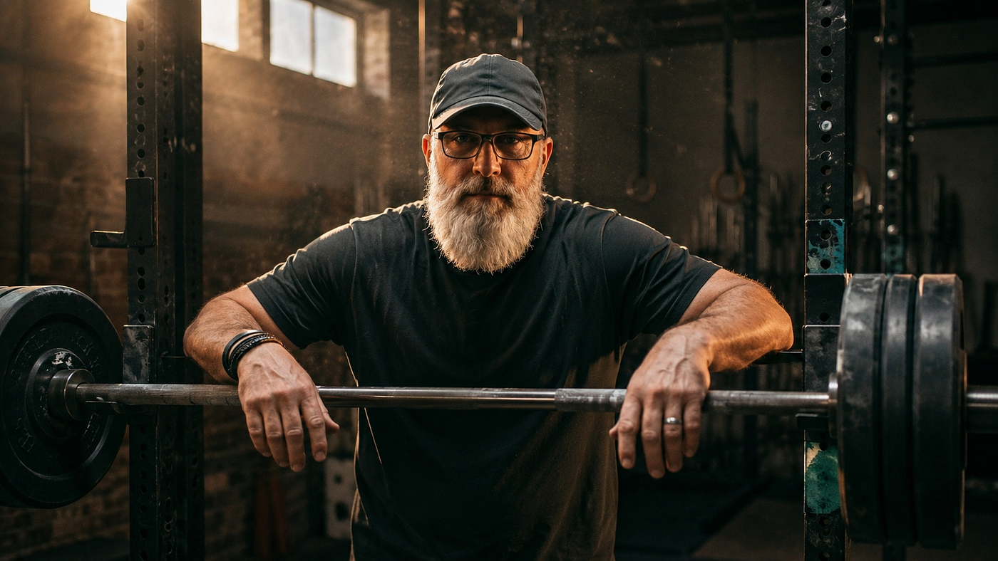 AI image generated of the author by the author. The author is real. The gym is not. :-)