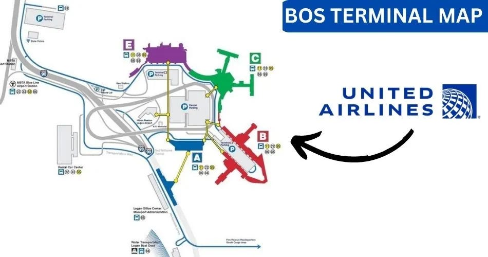 What terminal is United in at Logan Airport by AviaTech Channel