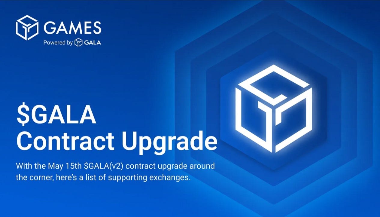 GALA (v2)：コントラクトアップグレード. 5月15日(月)に稼働する、$GALAの新しいコントラクトのサポートを表明してい… | by Gala  Games Japan | Medium