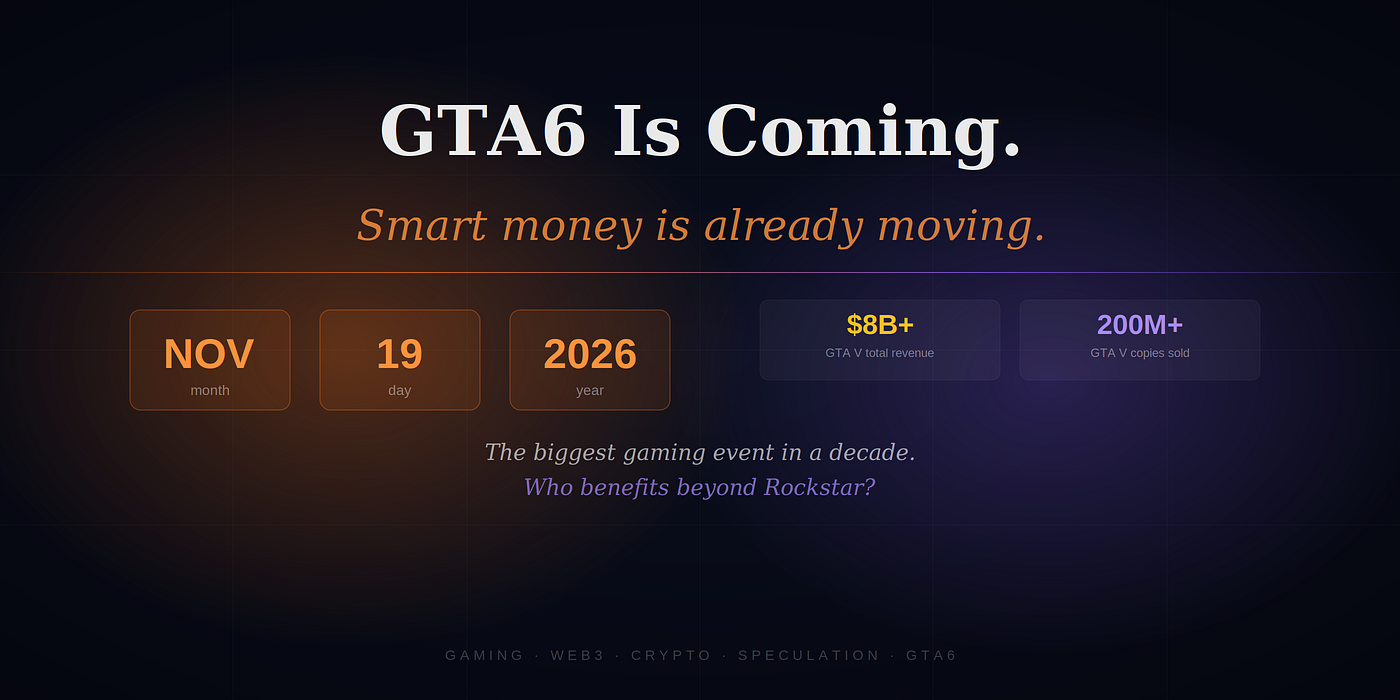 GTA6 Is Coming. And Smart Money Is Already Looking at Web3 Gaming.