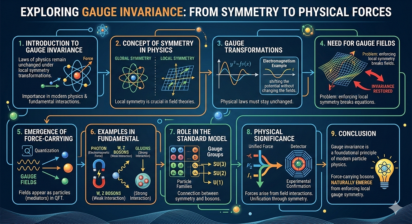 How does gauge invariance lead to the existence of force-carrying bosons in quantum field theory?