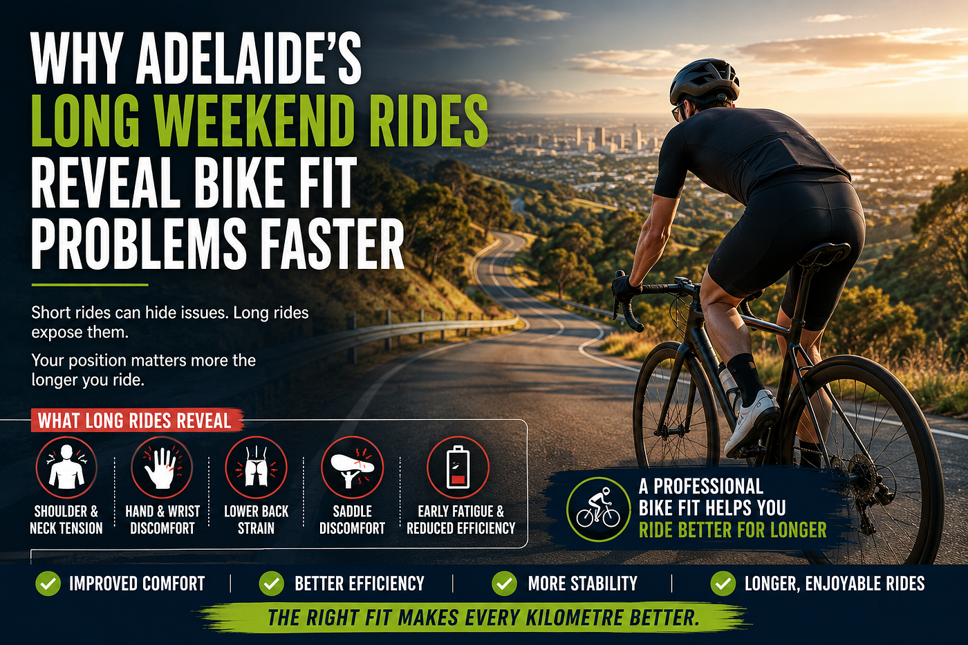 Why Adelaide’s Long Weekend Rides Reveal Bike Fit Problems Faster