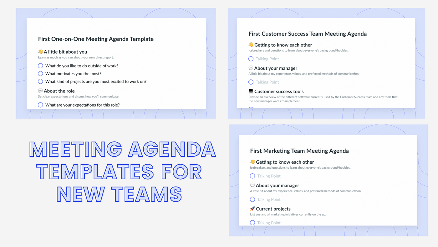 7 Meeting Agenda Templates To Use With A New Team | Fellow.app
