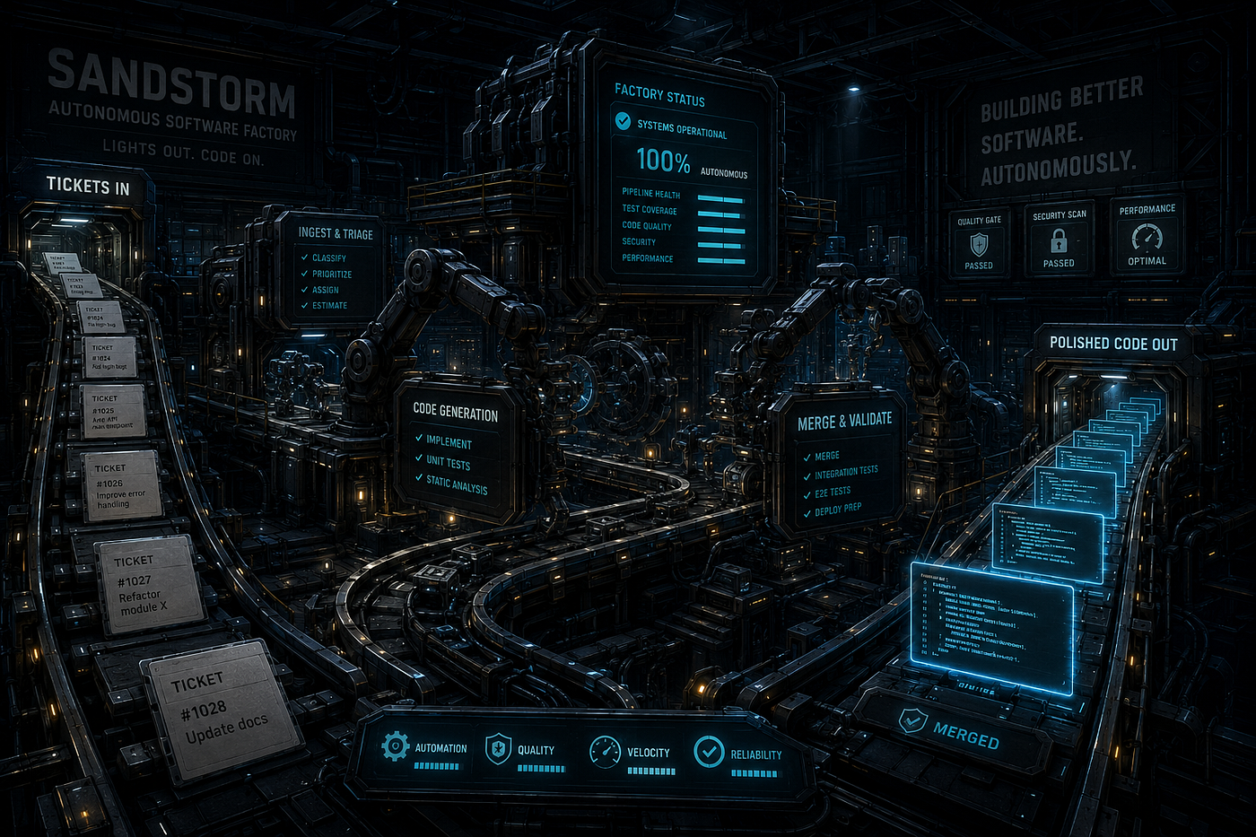 Sandstorm is Going Dark: Building a Software Factory That Runs Without Me
