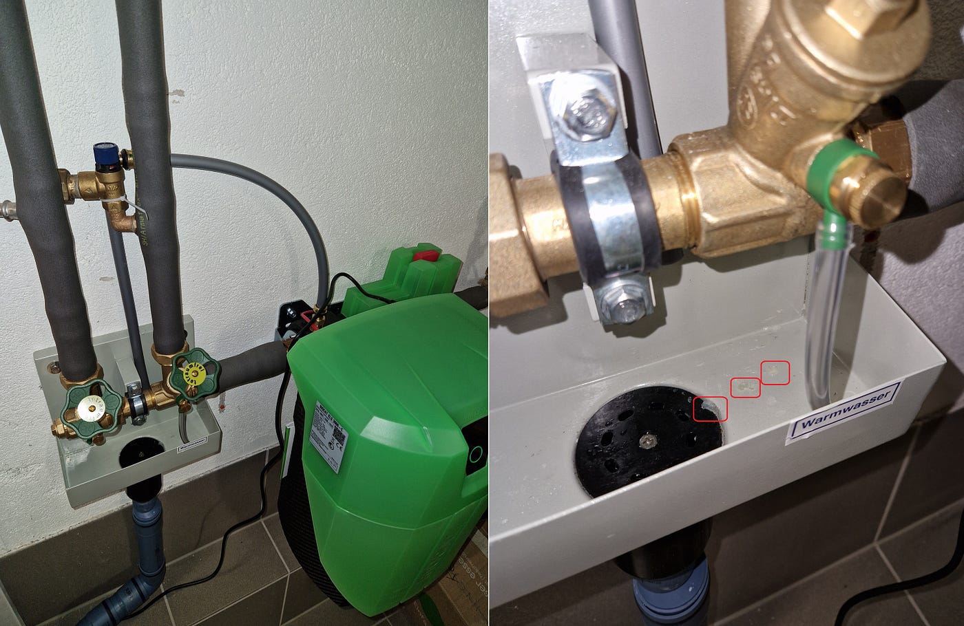 Ablaufrinne mit fettartigen Propfen
