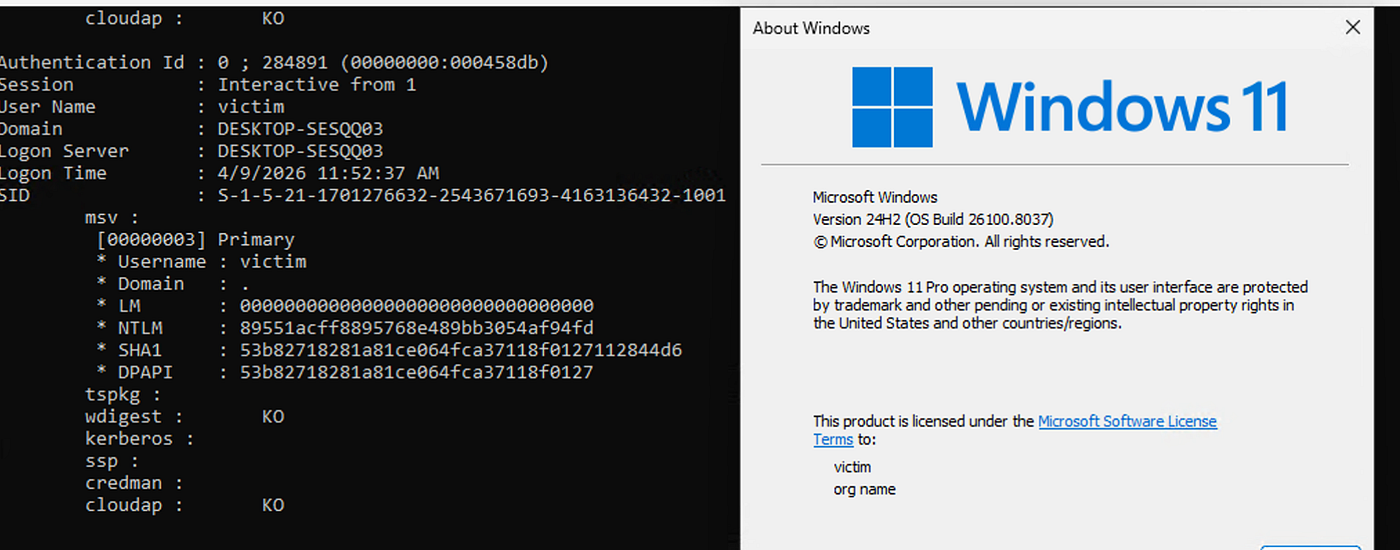 Fixing Mimikatz sekurlsa::logonpasswords on Windows 11 24H2/25H2