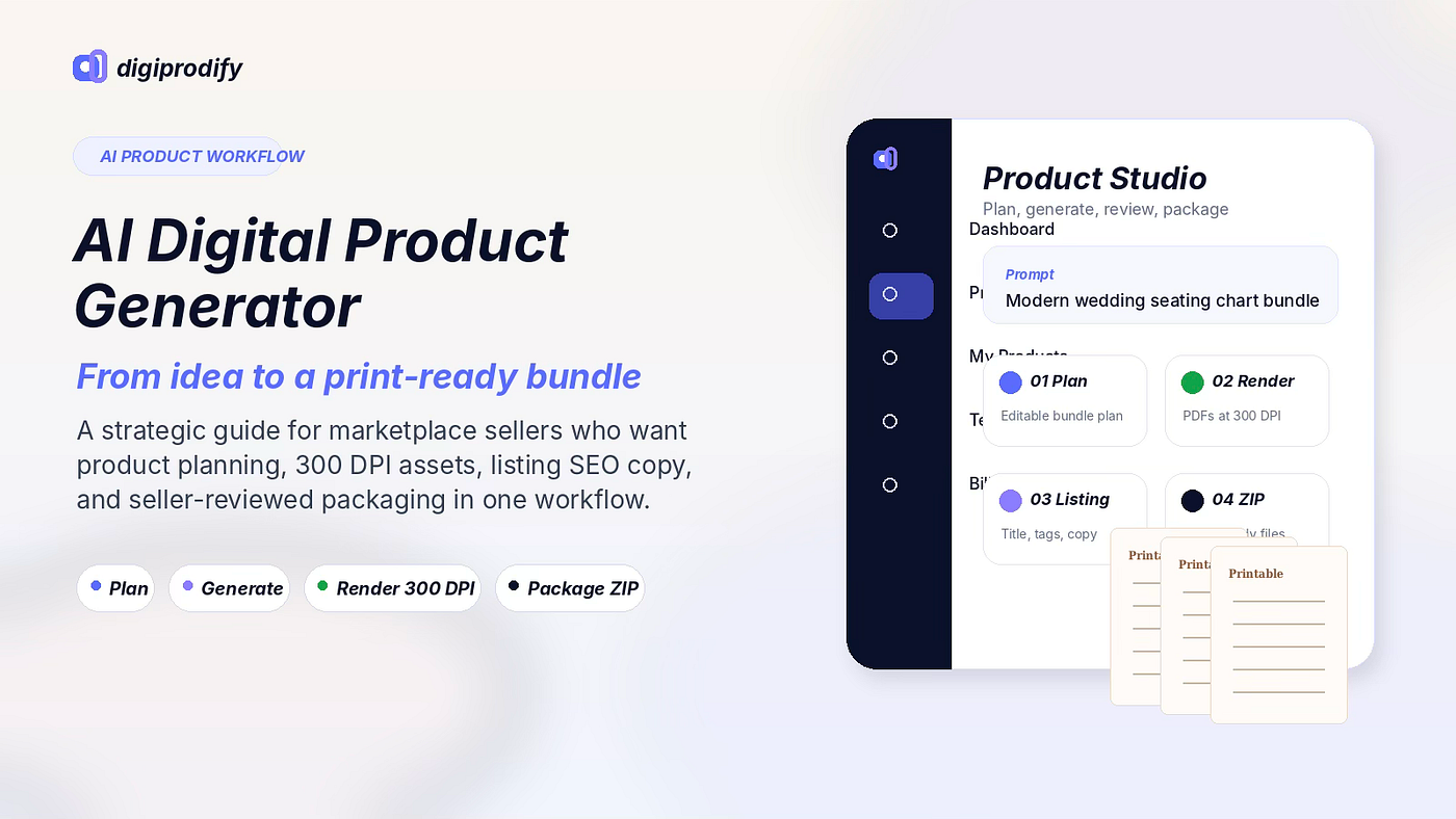 AI Digital Product Generator: How to Turn One Idea into a Print-Ready Bundle