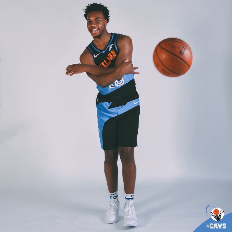 Cavaliers going back to the '90s with retro black and powder blue swoosh  uniforms this season 