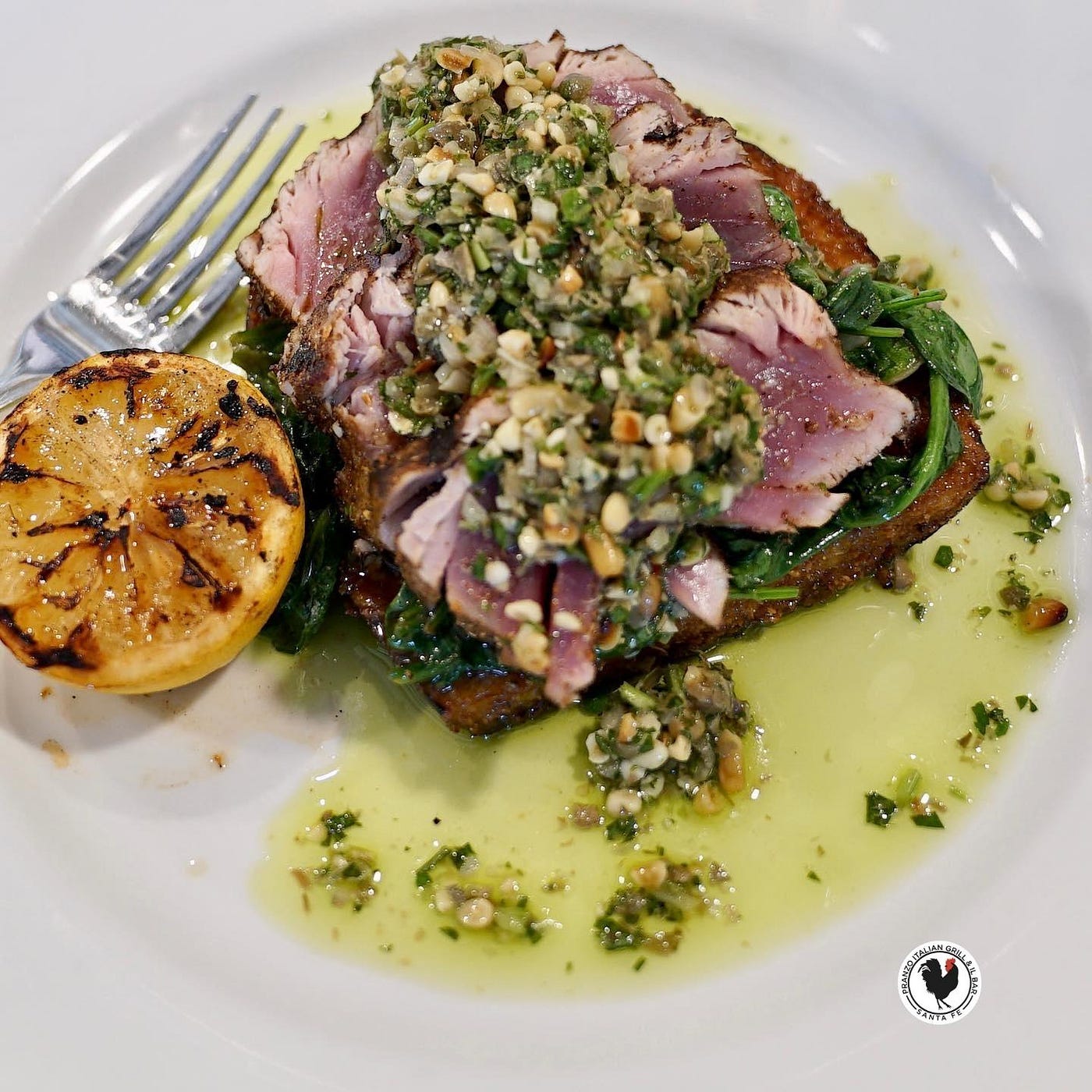 The best sashimi-grade Ahi Tuna grilled with soy-ginger sauce.