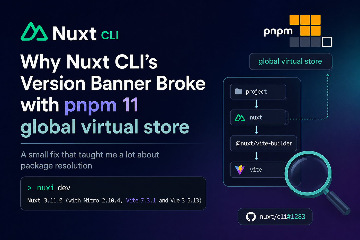 Why Nuxt CLI’s Version Banner Broke with pnpm 11 global virtual store