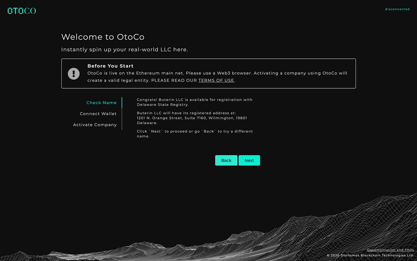 OtoCo is Live! You Can Now Instantly Form a Real-World LLC Using Your  Ethereum Wallet | by OTONOMOS.COM | Medium