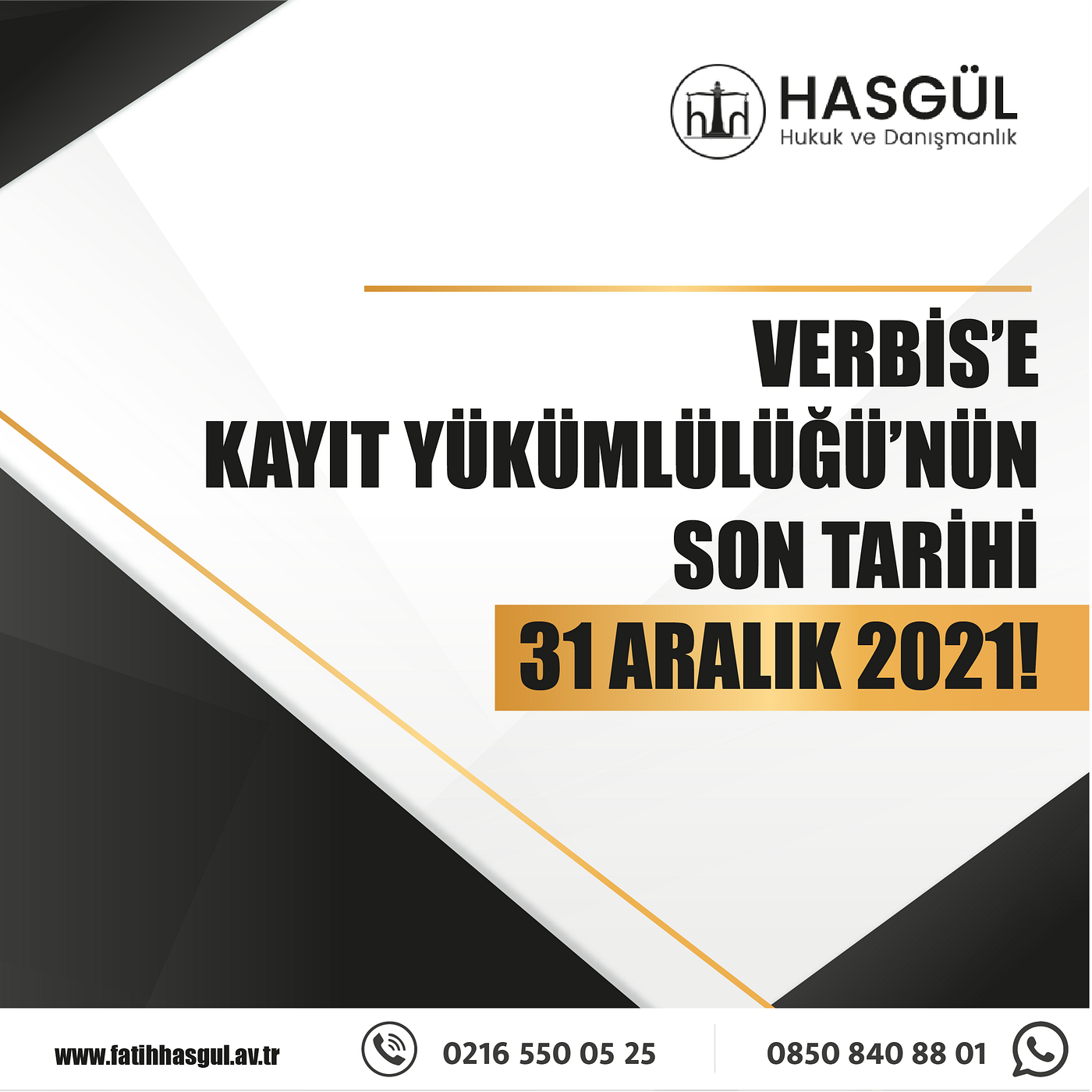 VERBİS’e kayıt için son gün 31 Aralık 2021