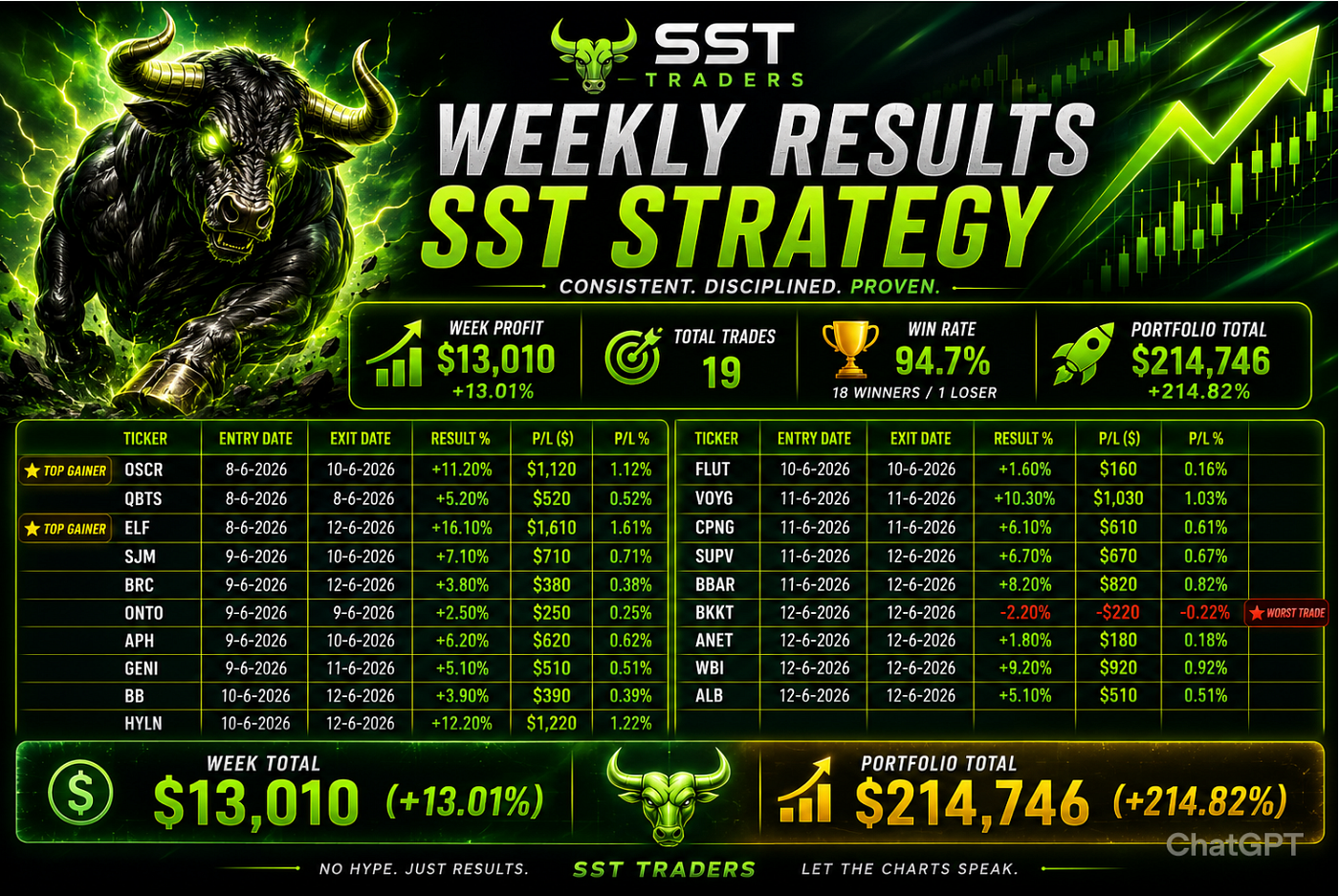 Weekly results
