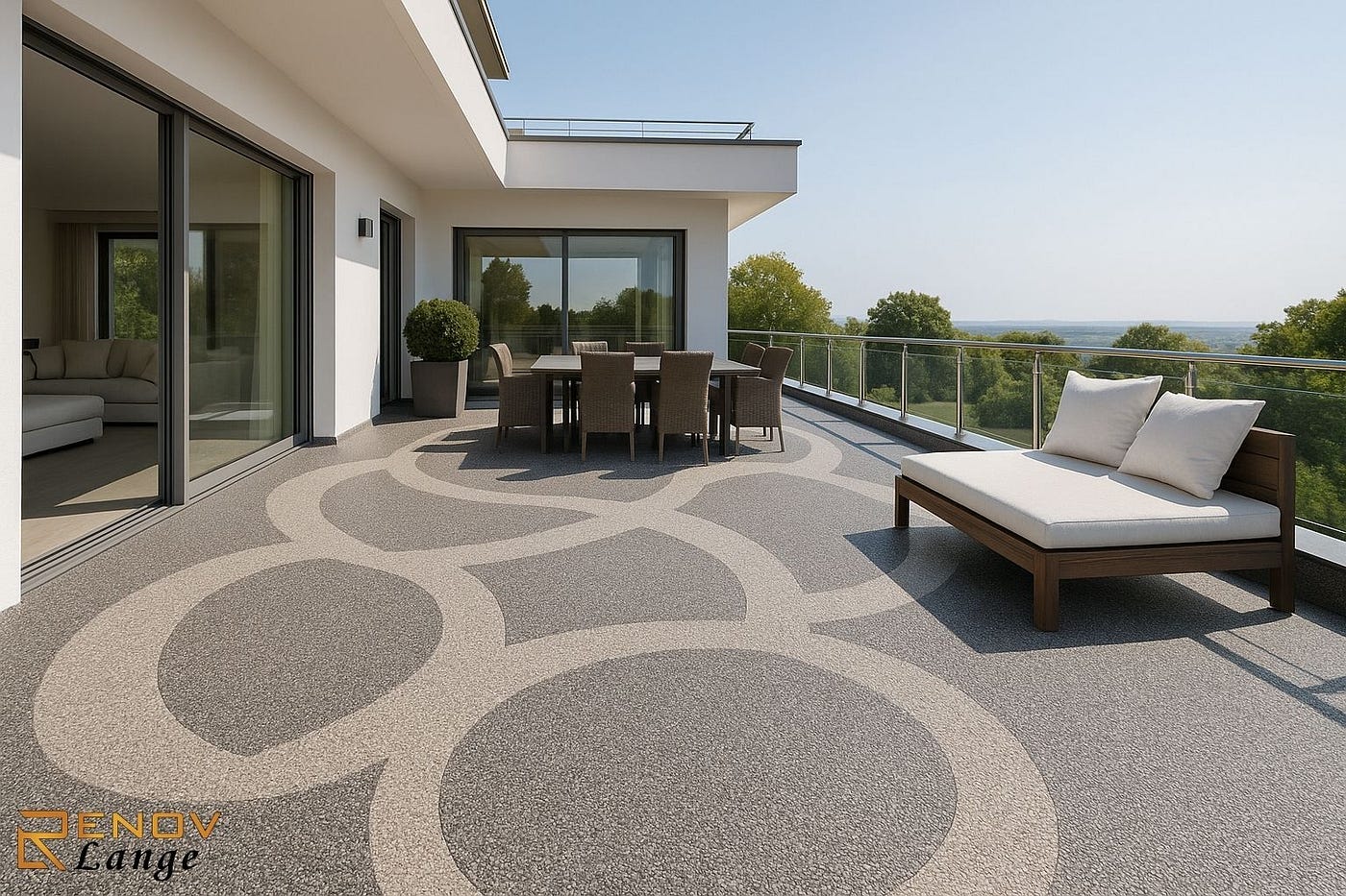 Steinteppich Muster für Terrasse, Balkon & Treppe– Ihre Möglichkeiten