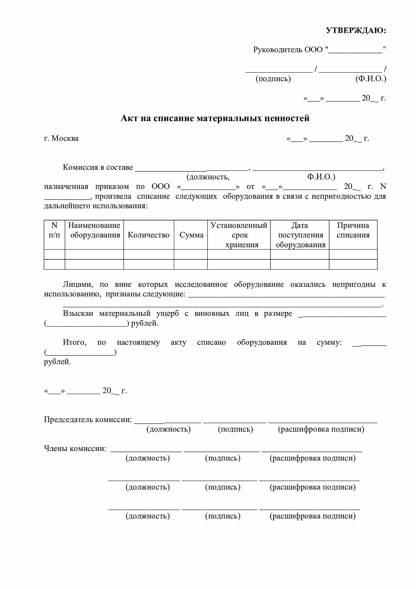 Акт На Списание ТМЦ Материальных Ценностей | By Pravovik24 | Medium