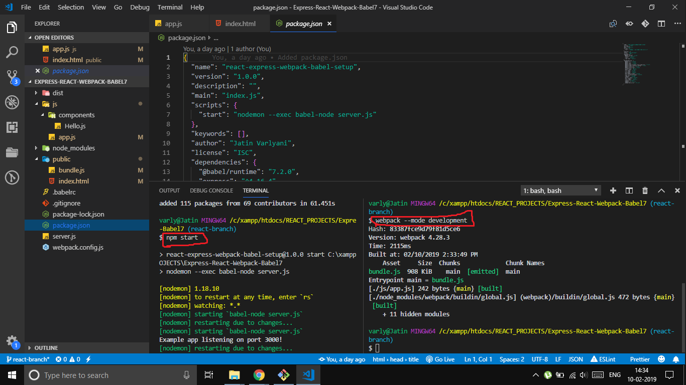 How to Setup Environment using React Webpack Express Babel | by Jatin  Varlyani | Level Up Coding