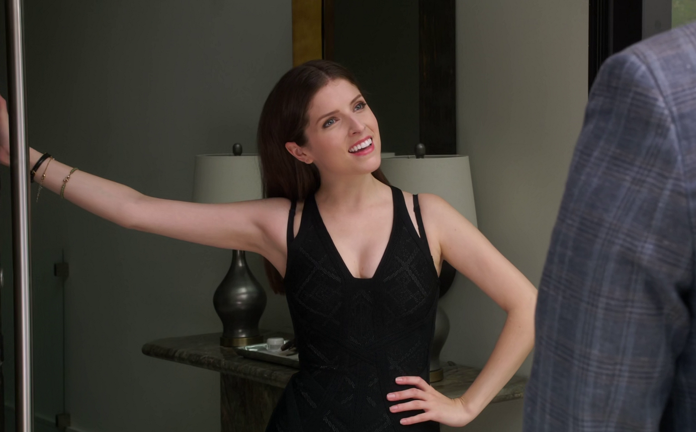 princess polly baby blue dress Anna Kendrick In Balmain, Philosophy di Lorenzo & Giovanni Bedin - 'A  Simple Favor' CinemaCon Presentation & Big Screen Achievement Awards