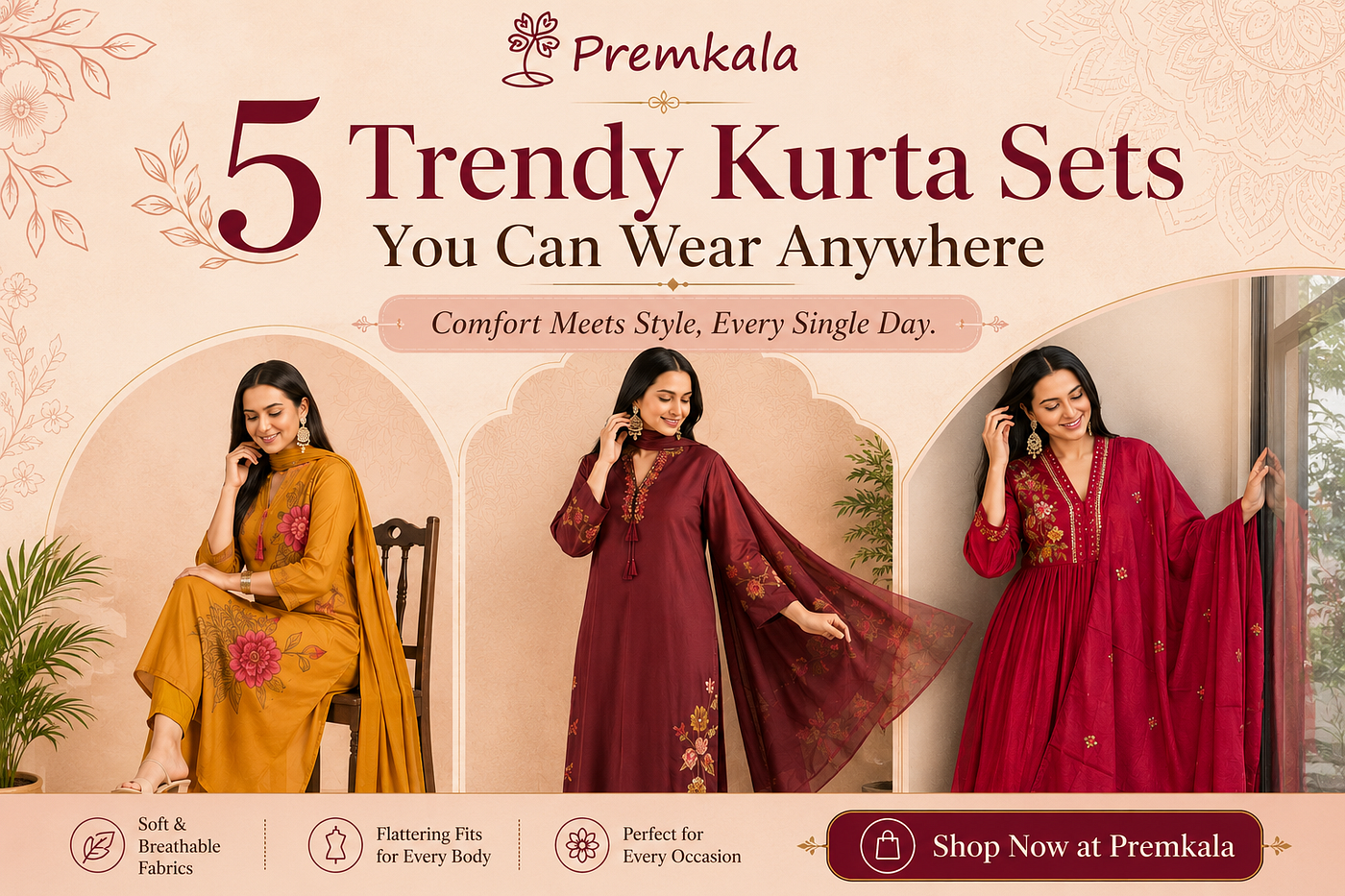 5 Trendy Kurta Sets for Women You Can Wear Anywhere