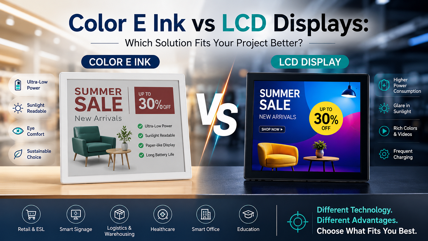 Color E Ink vs LCDs: Which Solution Fits Your Project Better?