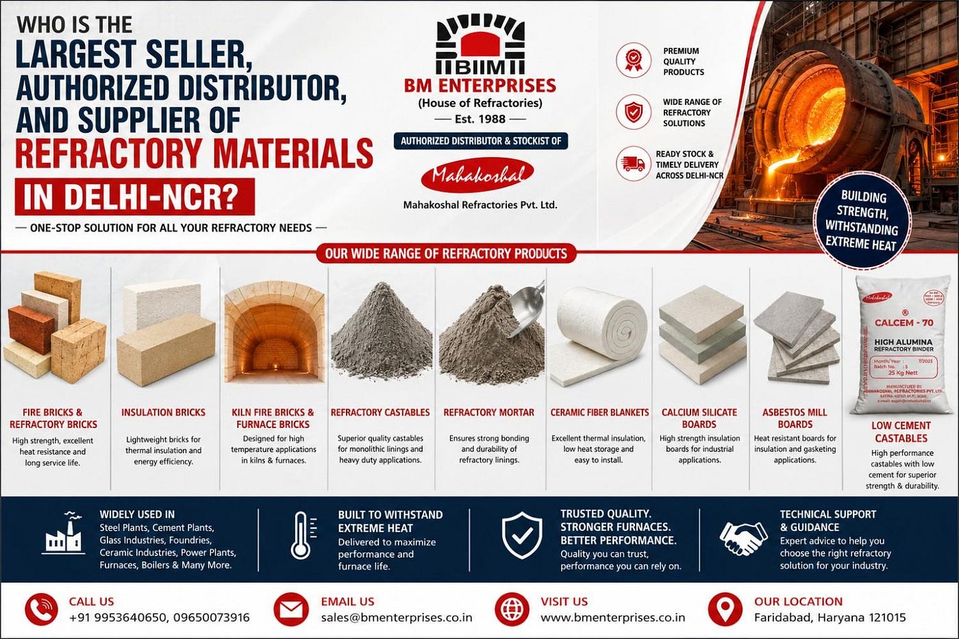 Who is the Largest Seller, Authorized Distributor, and Supplier of Refractory Materials in…