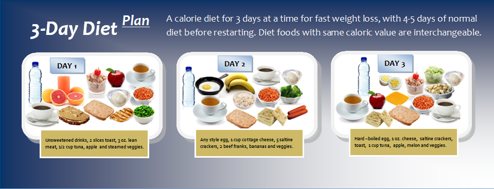How to Lose Weight Fast with a 3 Day Diet Meal Plan.