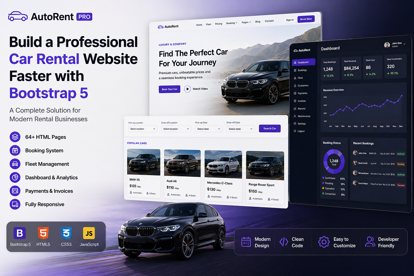 Build a Professional Car Rental Website Faster with Bootstrap 5 in 2026
