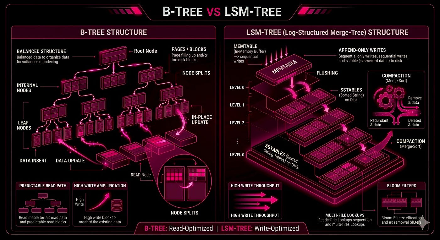 Database Series : B Tree vs LSM Tree