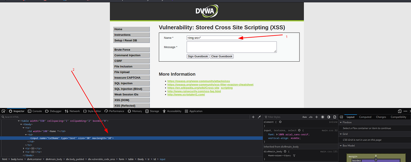 XSS Refletido Payload - DVWA 