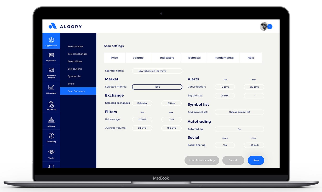 Algory Project functions: The first and most powerful cryptocurrency scanner  | by Tomasz Przybycien | algory_project | Medium