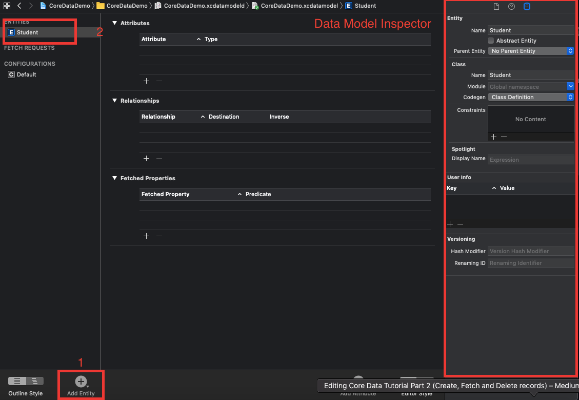 Core Data Tutorial Part 2 (Create, Fetch and Delete records) | by