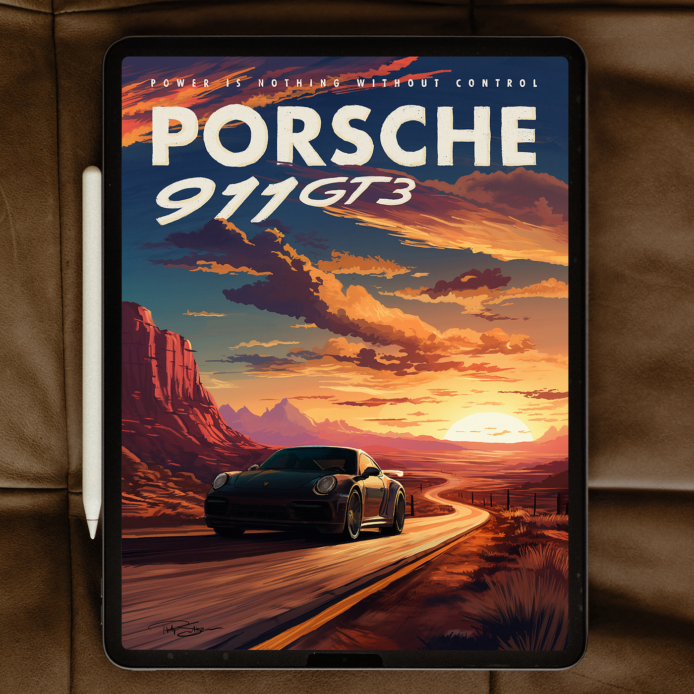 Porche 911 GT3 Artwork by Philip Sultana