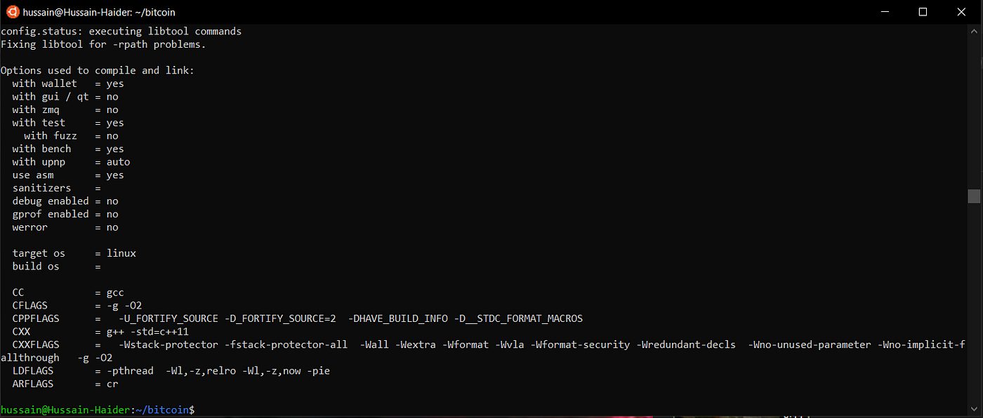 Compiling Bitcoin Core in Windows 10 Environment | by Syed Hussain Haider |  Medium