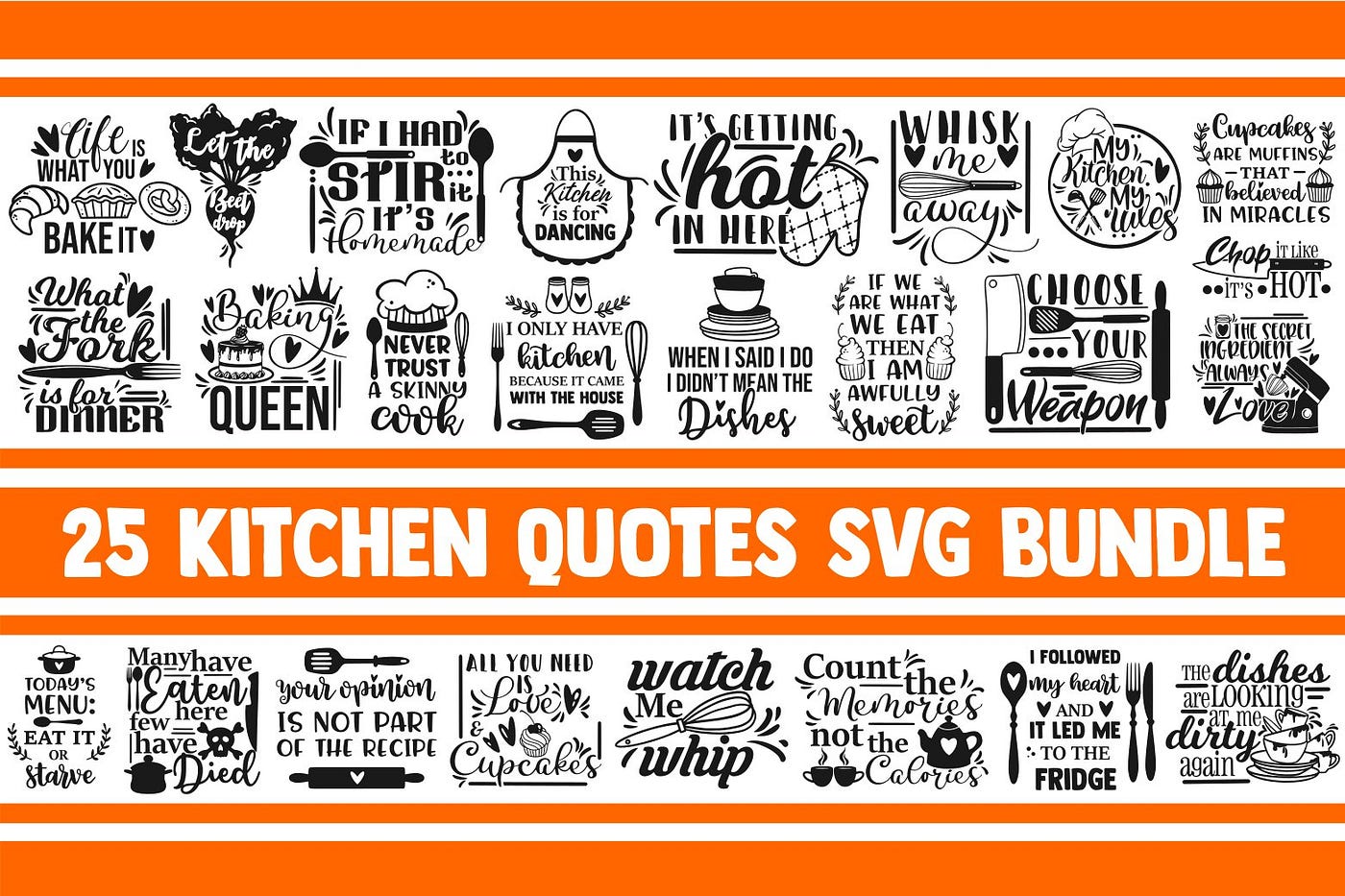 Funny Kitchen SVG Bundle, Cooking quotes