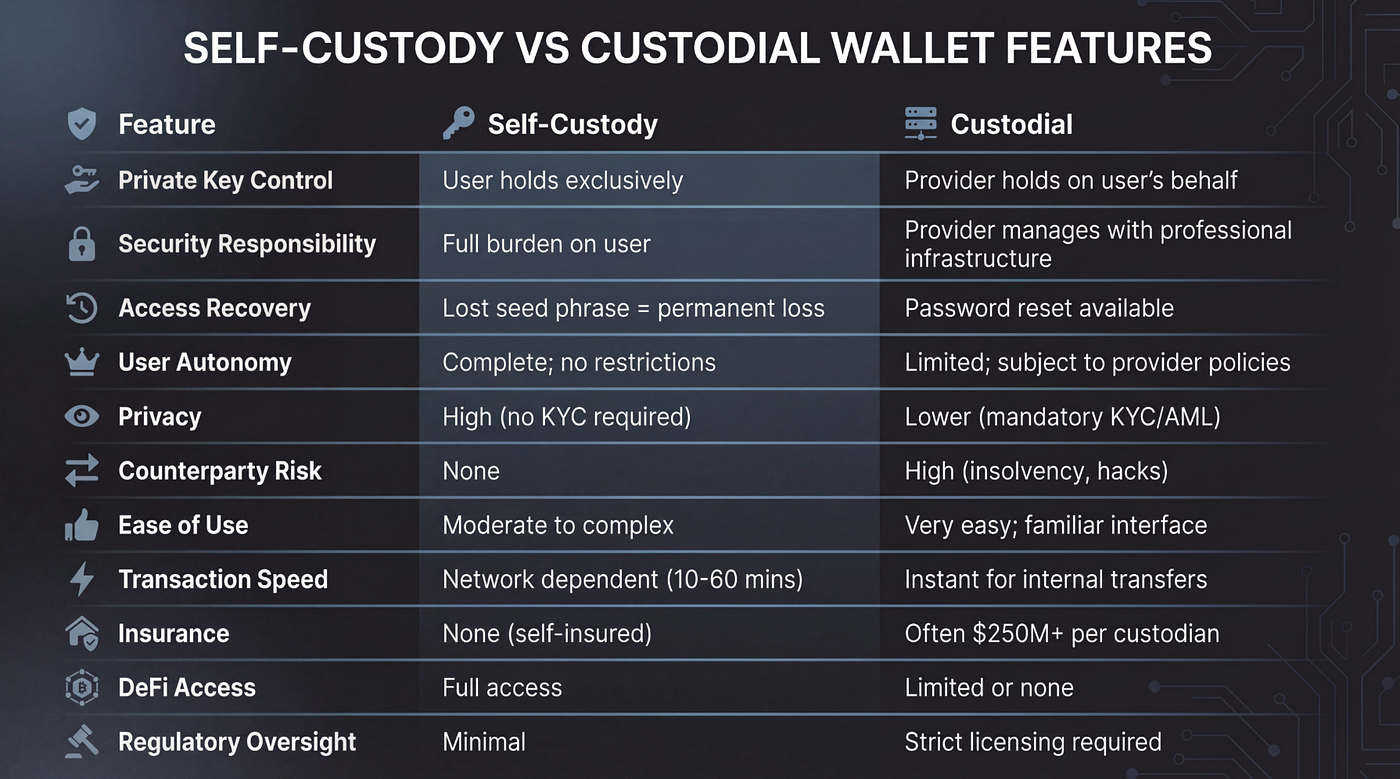 Self-Custody vs. Custodial Wallets: The Complete 2026 Guide | by 0NE - C L  A V I | Dec, 2025 | Medium
