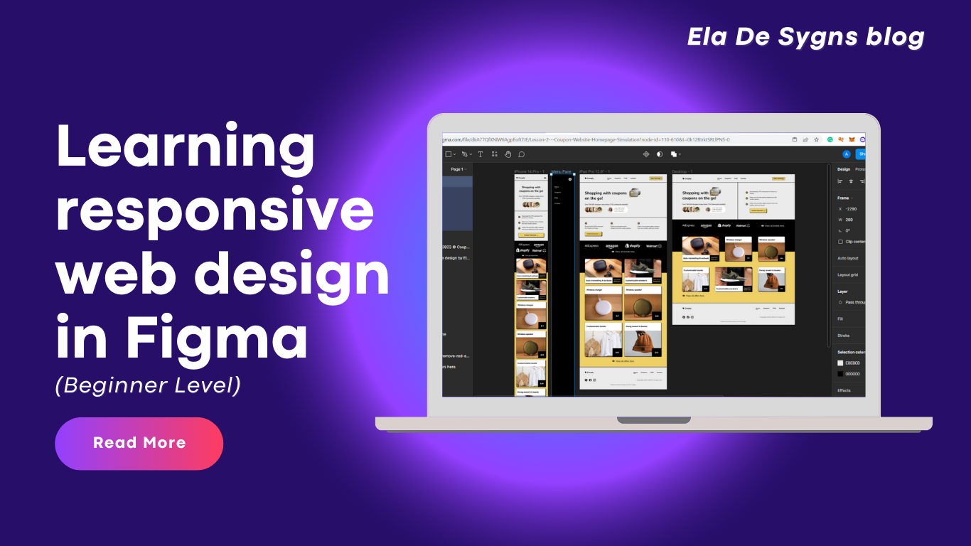 Learning responsive web design in Figma (beginner level) | by Ela De Sygns  | Mar, 2023 | Bootcamp
