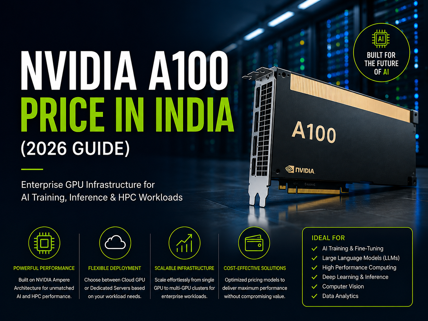 NVIDIA A100 Price in India for AI Training and Enterprise GPU Infrastructure