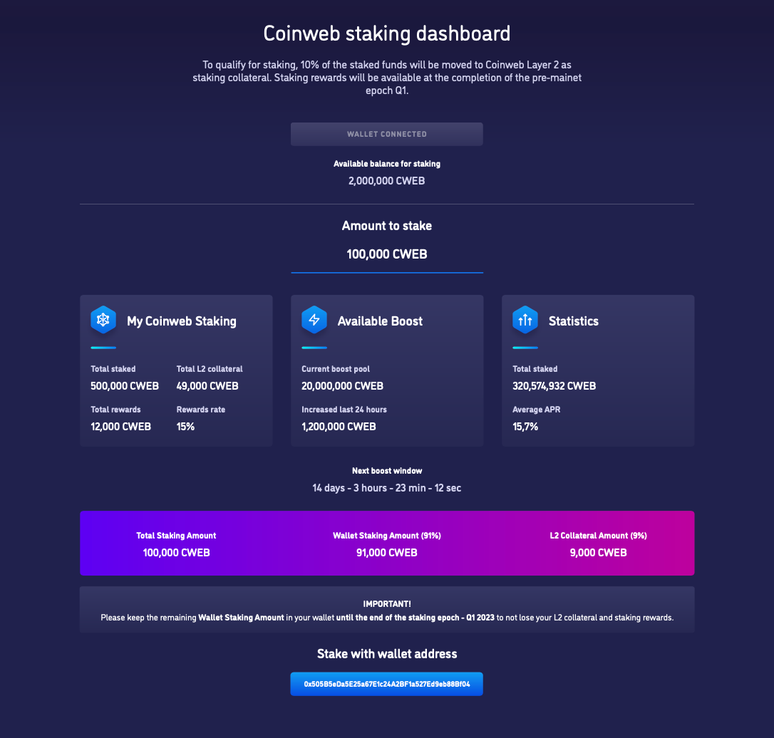 Guide to Staking CWEB. Everything You Need To Know About CWEB… | by Coinweb.io  | Medium